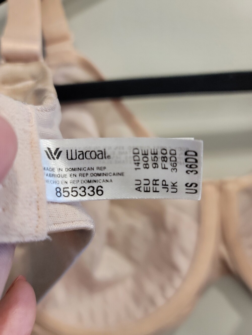 36DD Wacoal Rose Dust Elevated Allure Underwire Bra EUC - Picture 7 of 8